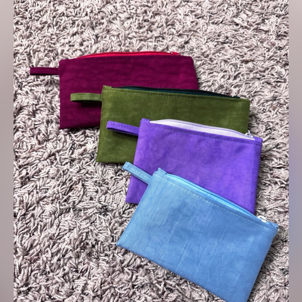 Handmade Nylon Lanyard Pouch Set Flat Pouch Set Solid Colored Set 2 for $25